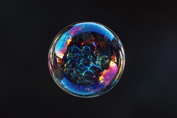 Wall Mural - a colorful bubble with many small bubbles inside of it