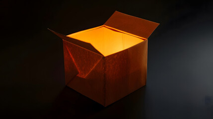Poster - paper box isolated on black background : Generative AI