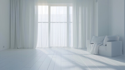 new apartment without finishing in white color : generative ai