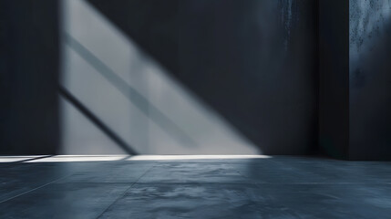 Aufkleber - Cement floor and black wall backgrounds empty room interior use for display products and cover banner : Generative AI
