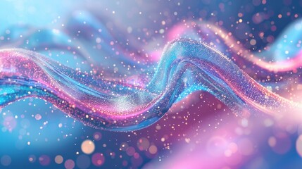 glittering digital flow on a pink background.