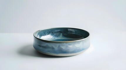 Aufkleber - Empty trendy handmade ceramic dish isolated on white : Generative AI