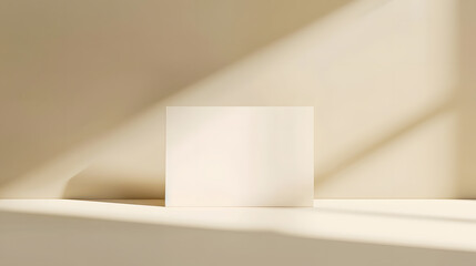 Aufkleber - Elegant classic minimalist business branding template blank paper card with mock up copy space on a warm neutral beige background : Generative AI