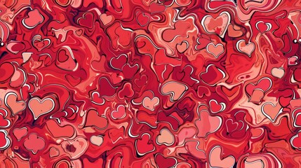 Wall Mural - Artistic vector illustration of heart seamless background pattern