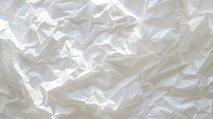 Fototapete - Blank white crumpled and creased paper poster texture background : Generative AI