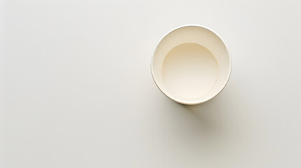 Poster - Top view of white empty disposable paper cup isolated on white : Generative AI