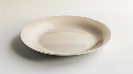 Aufkleber - Empty ceramic round plate isolated on white background with clipping path : Generative AI