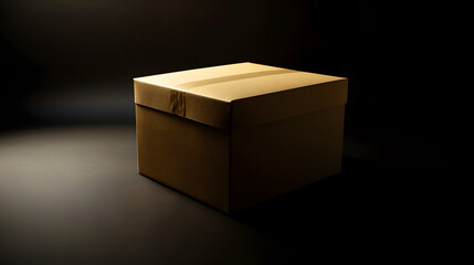 Poster - paper box isolated on black background : Generative AI