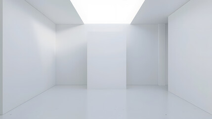 Aufkleber - A grand white canvas in a minimalist room is a focal point that encourages reflection : Generative AI