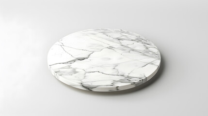 Aufkleber - White marble stone table top isolated on white background for product display : Generative AI