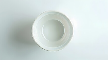 Poster - Top view of white empty ceramic dip bowl isolated on white : Generative AI
