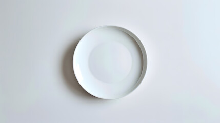Poster - Empty ceramic round plate isolated on white background : Generative AI