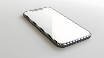 Aufkleber - Smartphone with a blank screen on a white background Smartphone mockup closeup isolated on white background : Generative AI