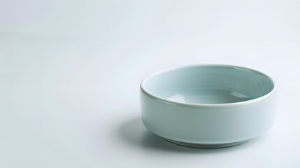 Poster - Empty ceramic bowl for pet food isolated on white background : Generative AI