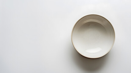 Aufkleber - Empty porcelain bowl isolated on white top view : Generative AI