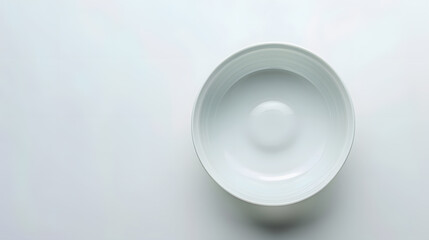 Poster - Clean empty ceramic bowl isolated on white top view : Generative AI