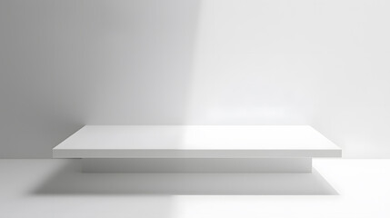 Aufkleber - Empty white table top mock up white desk and white background : Generative AI