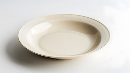 Poster - Empty ceramic round plate isolated on white : Generative AI