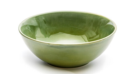 Poster - empty green ceramic bowl isolated on white background : Generative AI