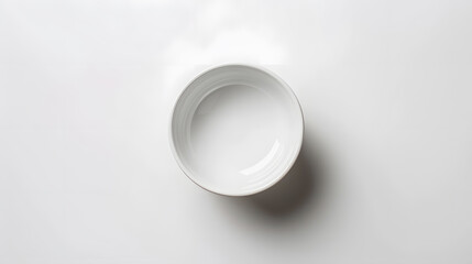 Wall Mural - Top view of white empty ceramic dip bowl isolated on white : Generative AI