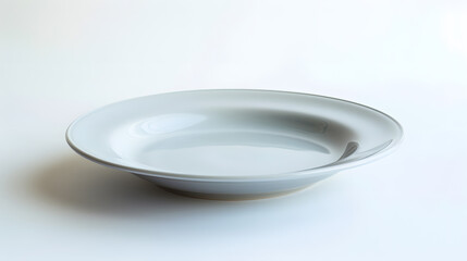 Poster - Beautiful empty ceramic plate isolated on white : Generative AI