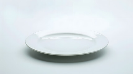 Aufkleber - Clean empty ceramic plate isolated on white : Generative AI