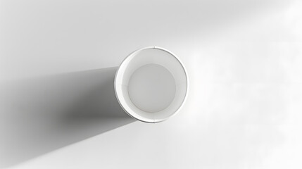 Poster - Top view of white empty disposable paper cup isolated on white : Generative AI