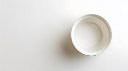 Aufkleber - Top view of white empty ceramic dip bowl isolated on white : Generative AI