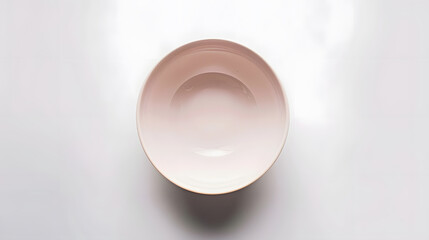 Aufkleber - Empty porcelain bowl isolated on white top view : Generative AI