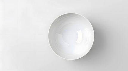 Poster - Empty white bowl isolated on white background top view : Generative AI