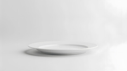 Aufkleber - empty white plate isolated on white background : Generative AI