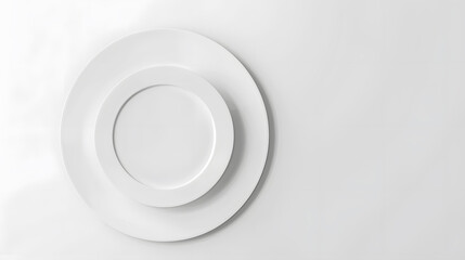 Poster - white plate on white background : Generative AI