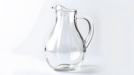 Aufkleber - Empty glass jug isolated on white background Clipping path : Generative AI