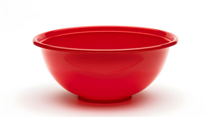 Aufkleber - Empty red plastic bowl isolated on white with clipping path : Generative AI