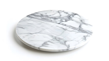Aufkleber - White marble stone table top isolated on white background for product display : Generative AI