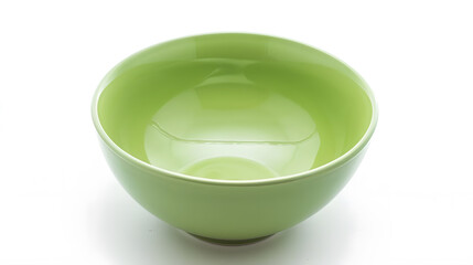 Aufkleber - new empty green ceramic bowl isolated on white background top view : Generative AI