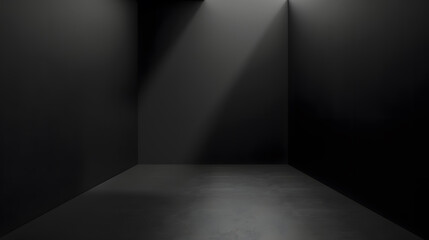 Leinwandbilder - Empty studio room Dark background Abstract dark empty studio room texture Product showcase spotlight background : Generative AI
