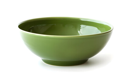 Aufkleber - empty green ceramic bowl isolated on white background : Generative AI