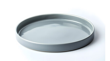 Aufkleber - Empty ceramic plate gray round tray plate isolated on white background with clipping path : Generative AI