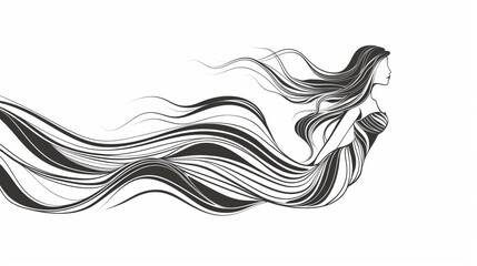 Wall Mural - Vector illustration of a beautiful mermaid.