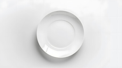 Aufkleber - Top view of empty plate on white background : Generative AI