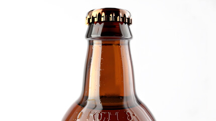 Aufkleber - empty beer bottle made of brown glass isolated on a white background : Generative AI