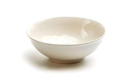 Poster - Empty ceramic bowl isolated on white background : Generative AI