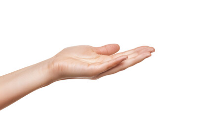 Wall Mural - open the palm of the hand isolated on white backgroundclipping path : Generative AI