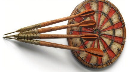 For recreation and sport, classic darts on a gradient background