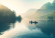 © Rabil - Couple kayaking on a tranquil lake