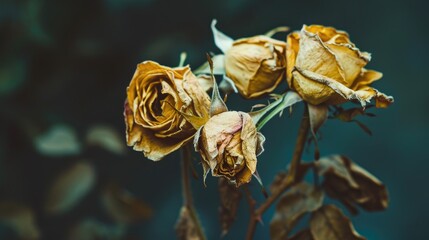 Dried roses as a symbol of forgetting and sorrow Exploring the theme of plants and blossoms