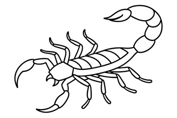 Sticker - scorpion line art silhouette illustration