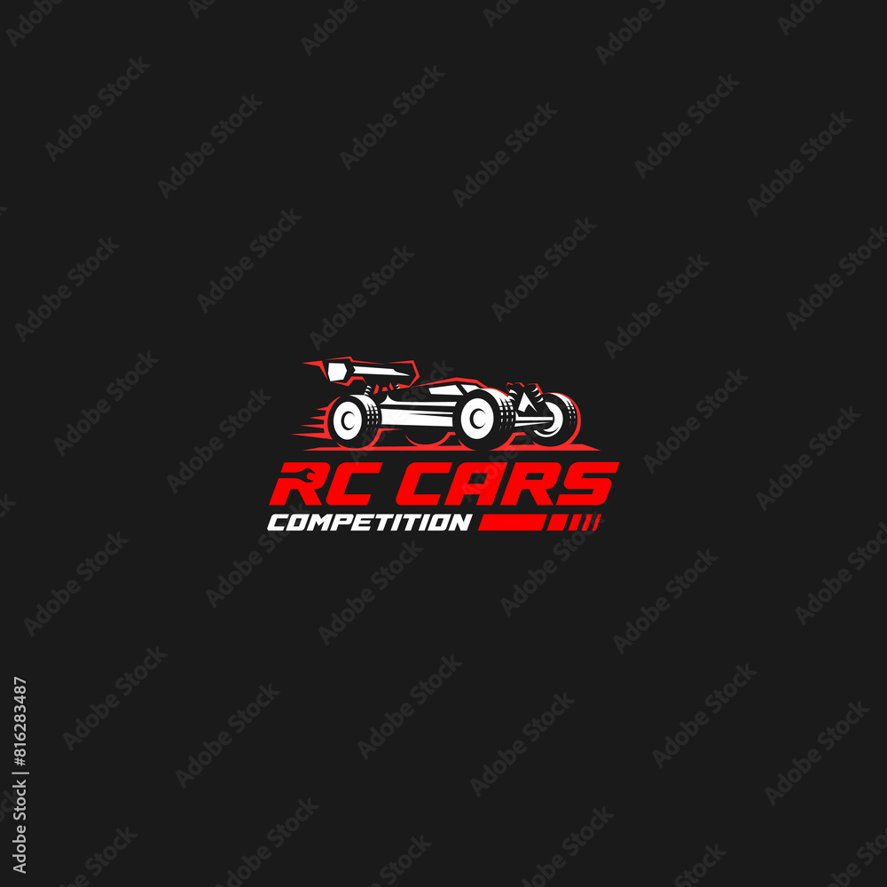 The illustrated logo captures the essence of RC cars competition ...