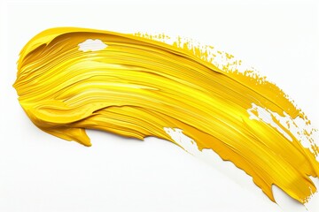 Wall Mural - Textured yellow oil paint brush stroke. EPS 10 vector illustration.